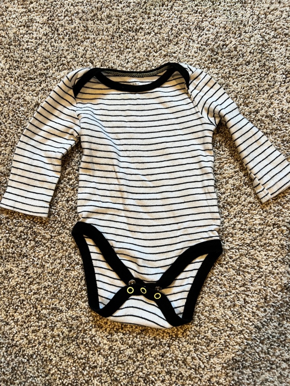 Cat & Jack Black and White Striped Long-Sleeve Bodysuit
